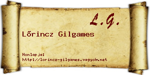 Lőrincz Gilgames névjegykártya
